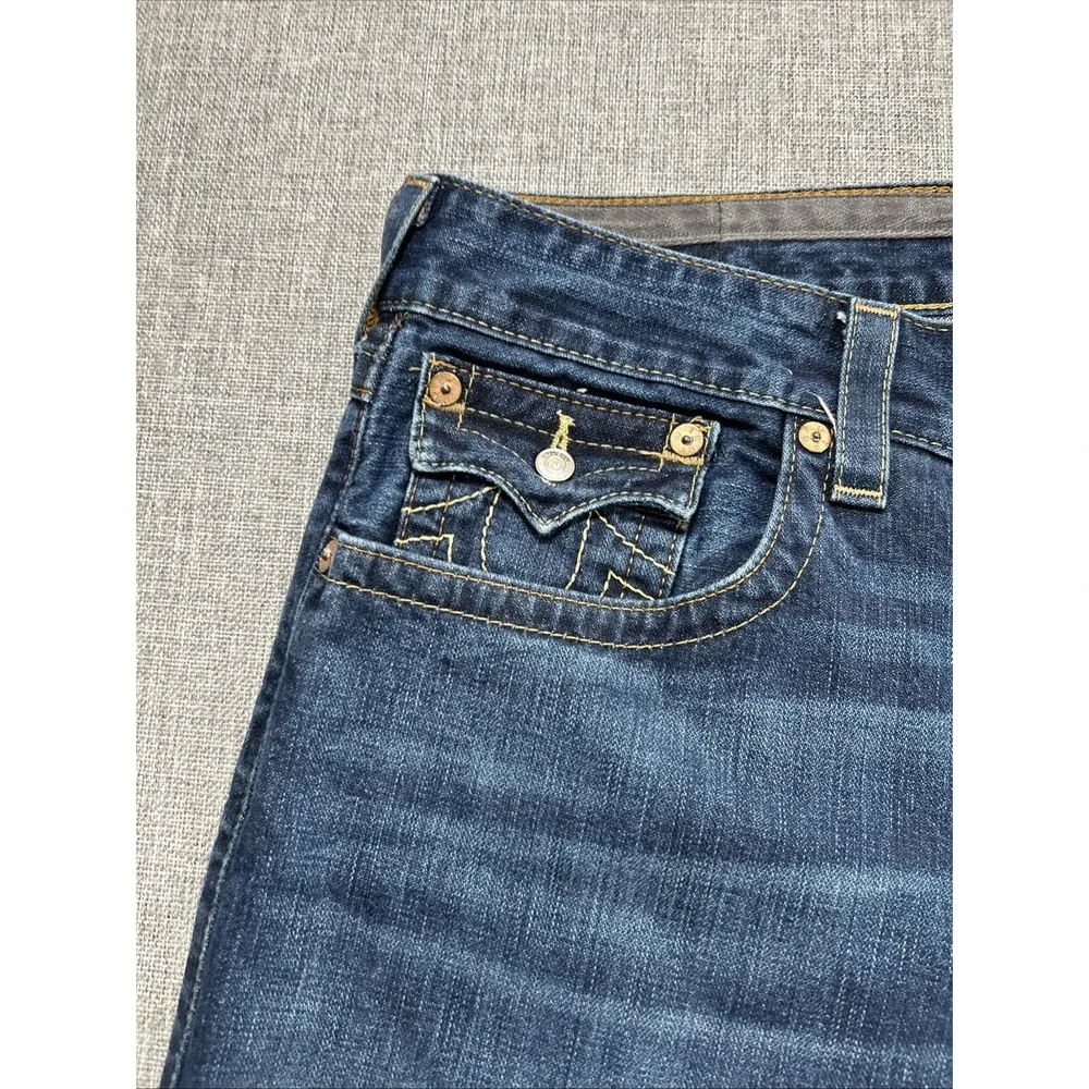 True Religion MVP Point Guard Jeans Mens Size 40x30 Made in USA Flaps Baggy Wide